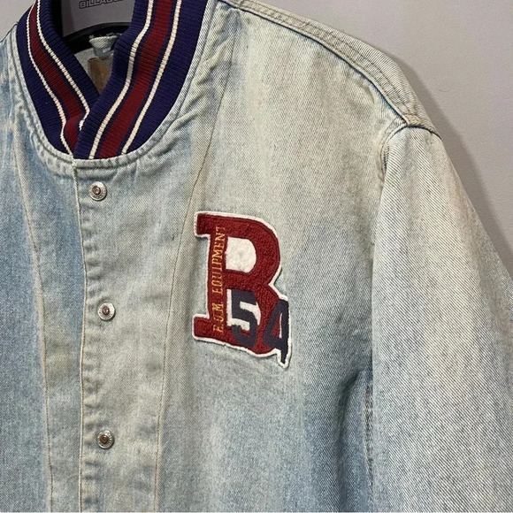 Vintage U.M. B-54 Equipment VTG Men's Denim Varsity Jacket Size Medium - Picture 4 of 16